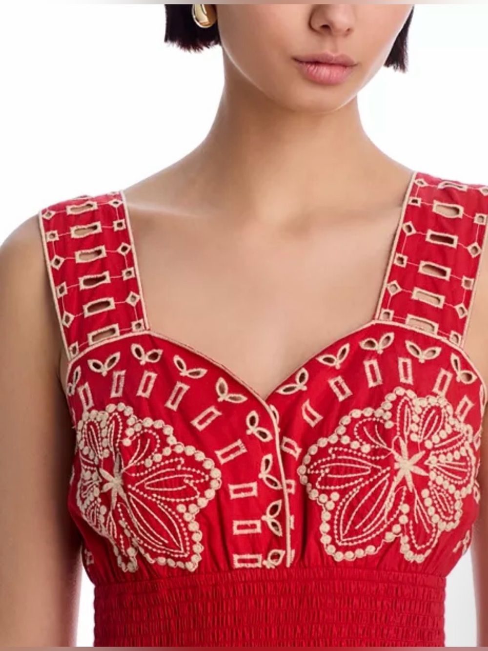 RAILS Red Embroidered Tiered Midi Dress - Picture 3 of 3